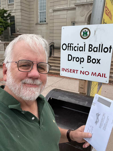 Paul at ballot drop box.